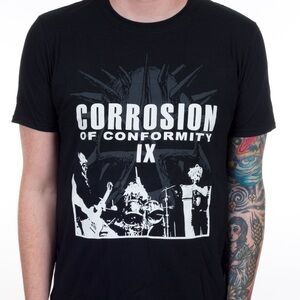 Corrosion of Conformity IX Live Black Graphic T-Shirt Official Merch Tour